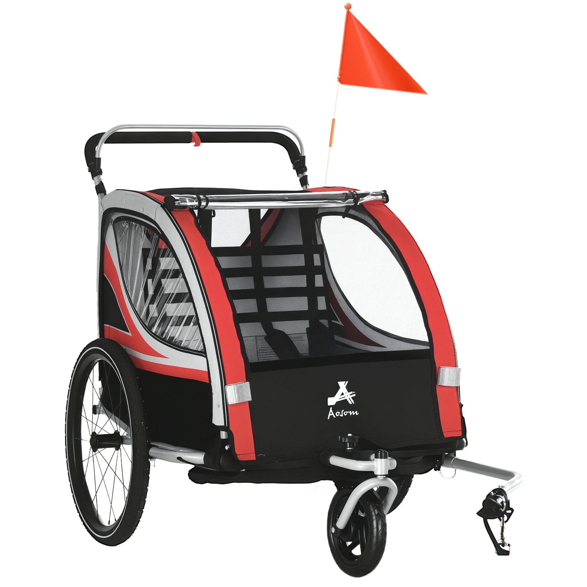 2-Seater Bike Trailer for Kids – Walk & Ride Baby Stroller