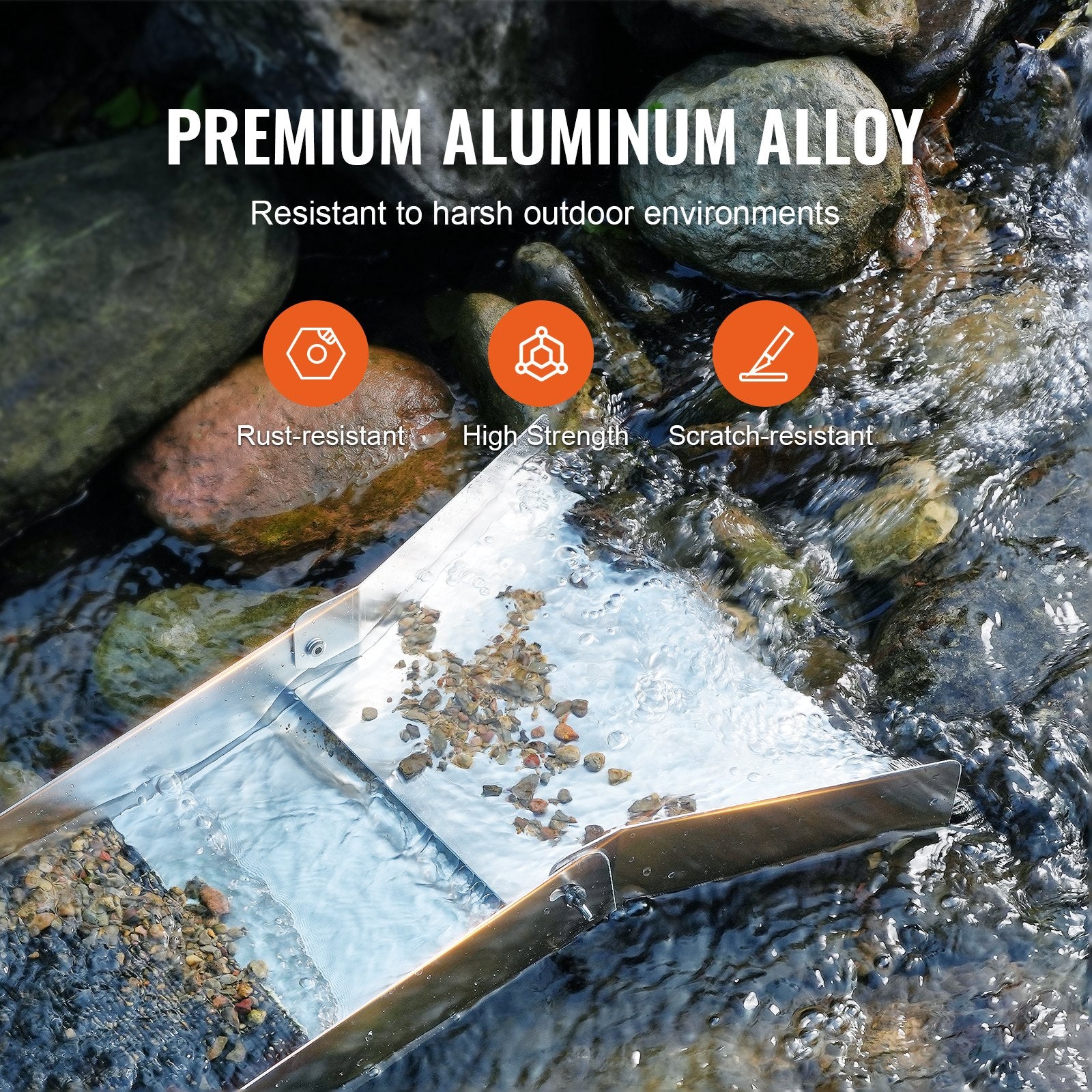 50 Inch Folding Sluice Box Gold Panning Kit, 23pc Gold Prospecting Equipment Kit With Gold Pan, Classifier Screen, Separating Magnet, Backpack And More