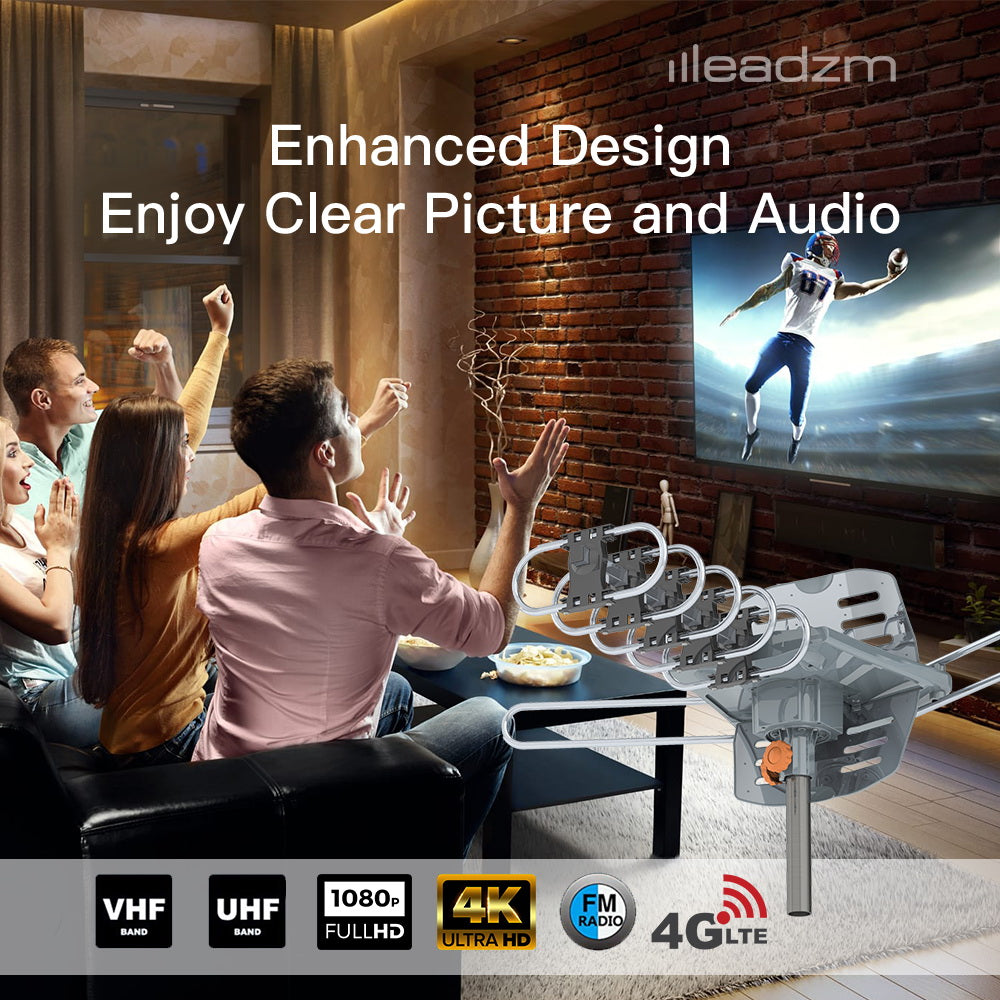 TA-102M Portable 360 Degree Rotation UV Dual Segment 28-36dB Outdoor Antenna Without Bracket