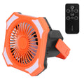 Portable Camping Lantern Fan Battery Powered Hanging Fan USB Rechargeable Tent Fan With 4 Light Modes 3 Wind Modes Emergency Power Bank Remote Control Hanging Hook