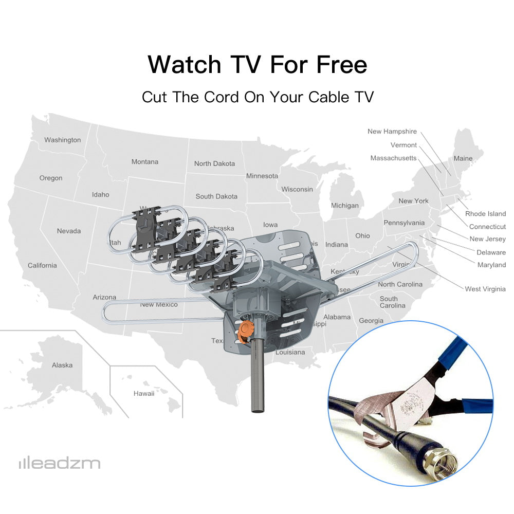 TA-102M Portable 360 Degree Rotation UV Dual Segment 28-36dB Outdoor Antenna Without Bracket