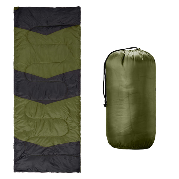 Lightweight Sleeping Bag For Backpacking, Hiking, Waterproof Compact Envelope Sleeping Bag For Cold & Warm Weather, Green