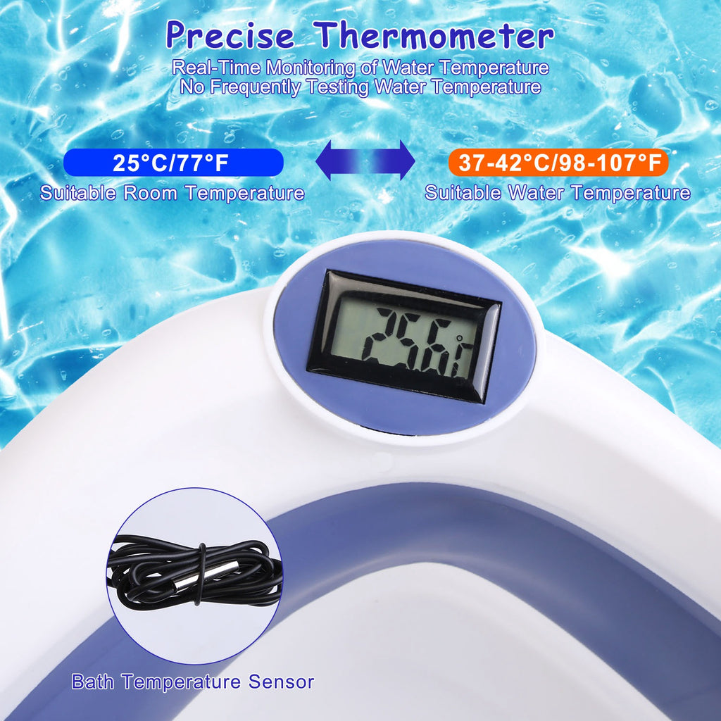 Foldable Baby Bathtub with Thermometer – Travel Friendly