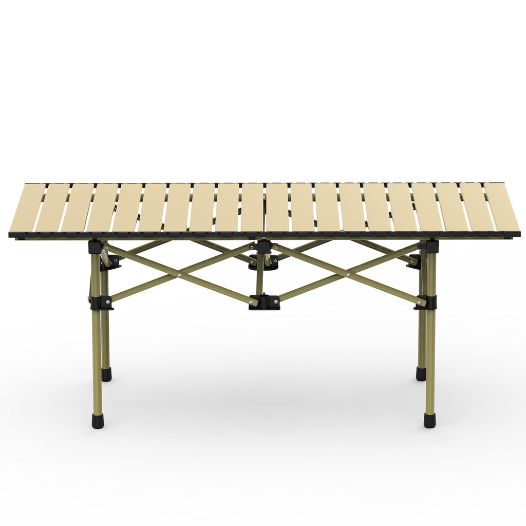 1Pc S Or L Size Options Folding Camping Table Portable Lightweight Carbon Steel Roll-up Picnic BBQ Desk With Carry Bag Heavy Duty For Outdoor Beach Backyard Party Patio Camping Hiking BBQ Picnic