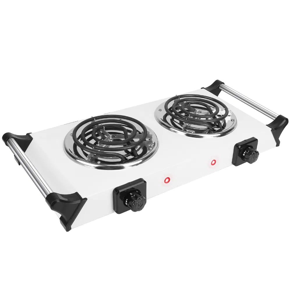 2000W Electric Dual Burner Portable Coil Heating Hot Plate Stove Countertop RV Hotplate With 5 Temperature Adjustments Portable Handles - Free Shipping