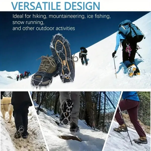 Universal Anti-slip Grip Spikes, 2025 Upgraded Universal Anti-slip Spikes For Ice Skates And Boots, With 19 Steel Spikes, Ice And Snow Grip Spikes, Suitable For Hiking, Walking, And Rock Climbing.