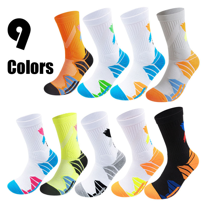 9 Pairs Men Compression Running Socks  Crew Athletic Hiking Anti Blister Cushioned Anti-odor And Breathable For Running Hiking Cycling