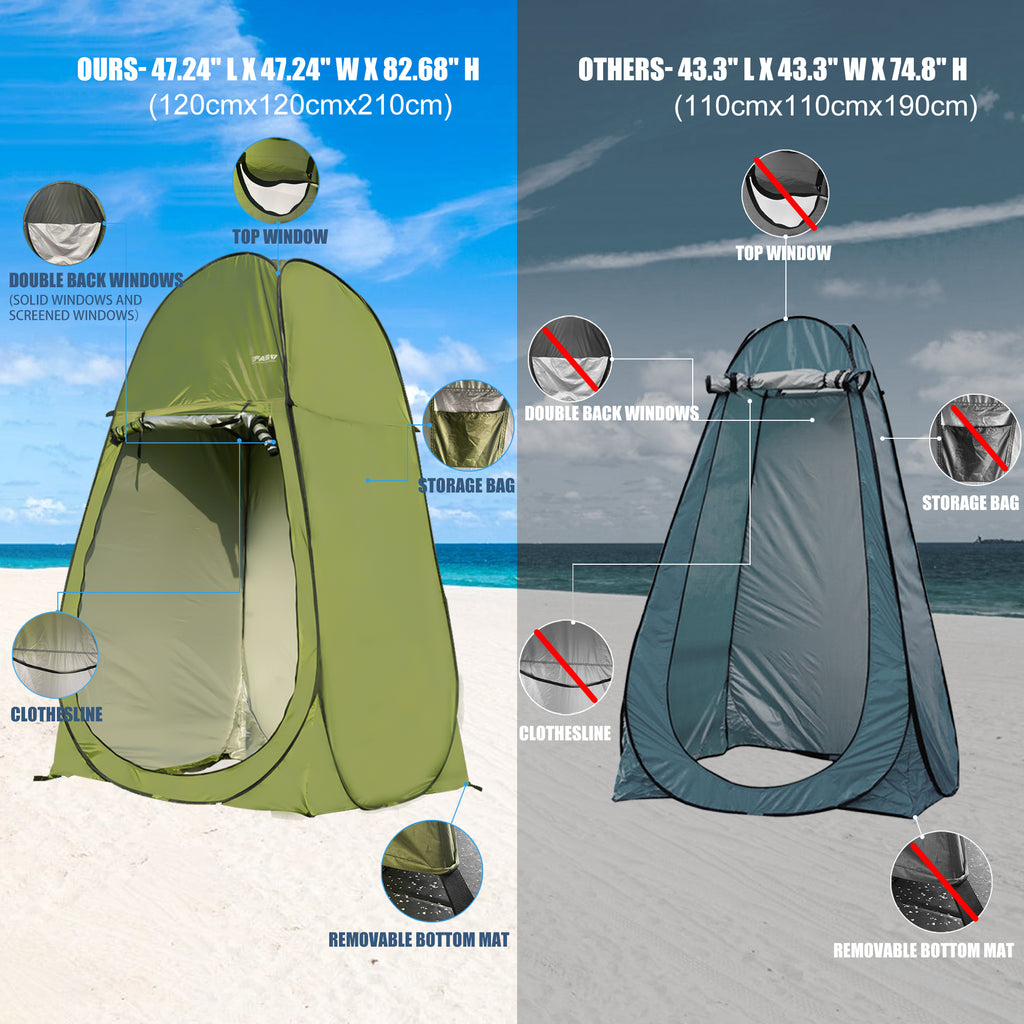 Camping Shower Tent 7FT Instant Level Up Privacy Tents, Portable Toilet Tent Outdoor Dressing Room, Foldable Camp Sun Shelter For Beach Fishing