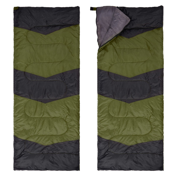 Lightweight Sleeping Bag For Backpacking, Hiking, Waterproof Compact Envelope Sleeping Bag For Cold & Warm Weather, Green