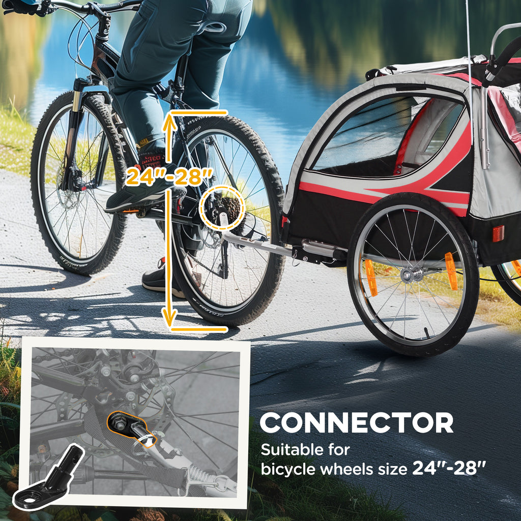 2-Seater Bike Trailer for Kids – Walk & Ride Baby Stroller