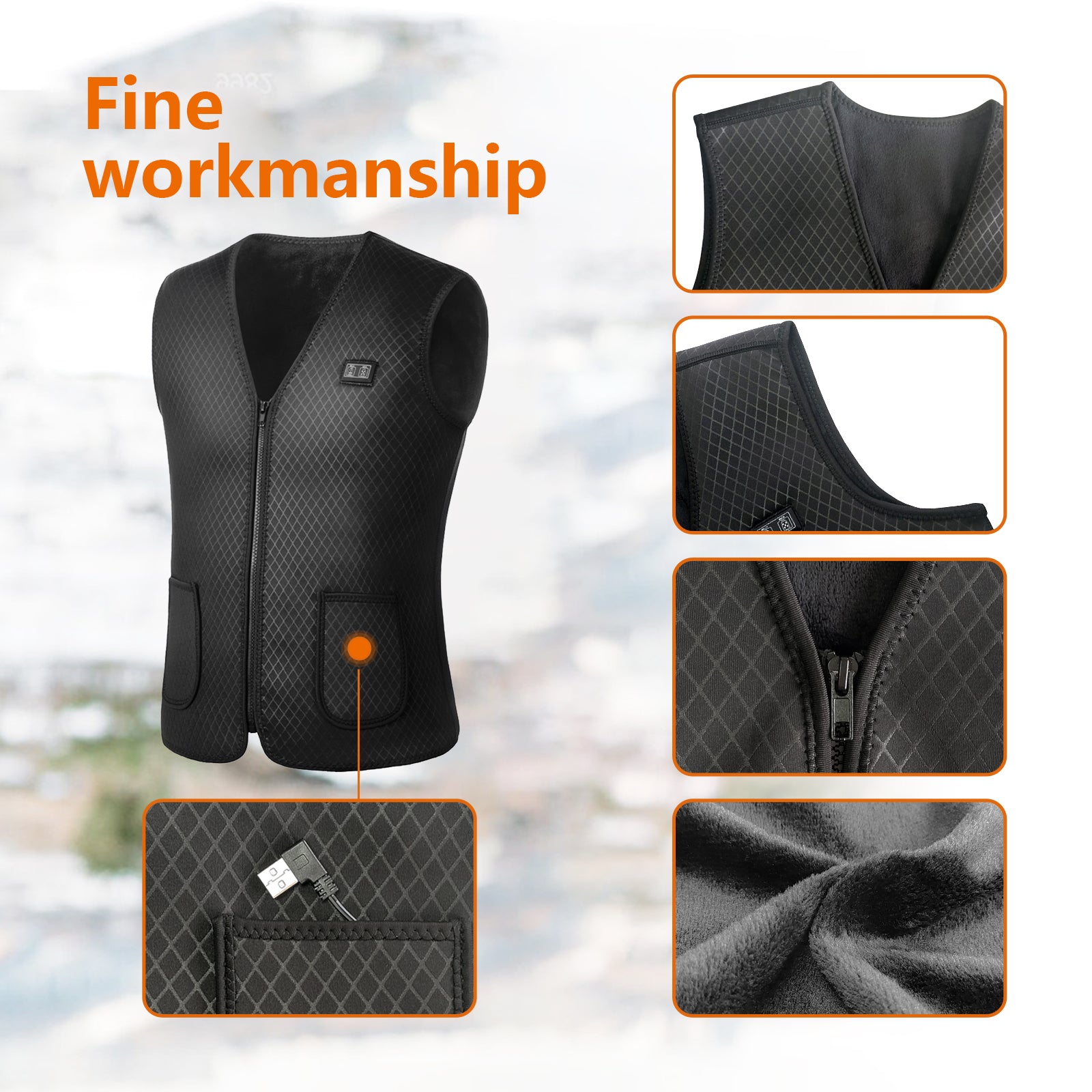 Heated Vest For Men Women Washable USB Heating Vest  Battery Is Not Included