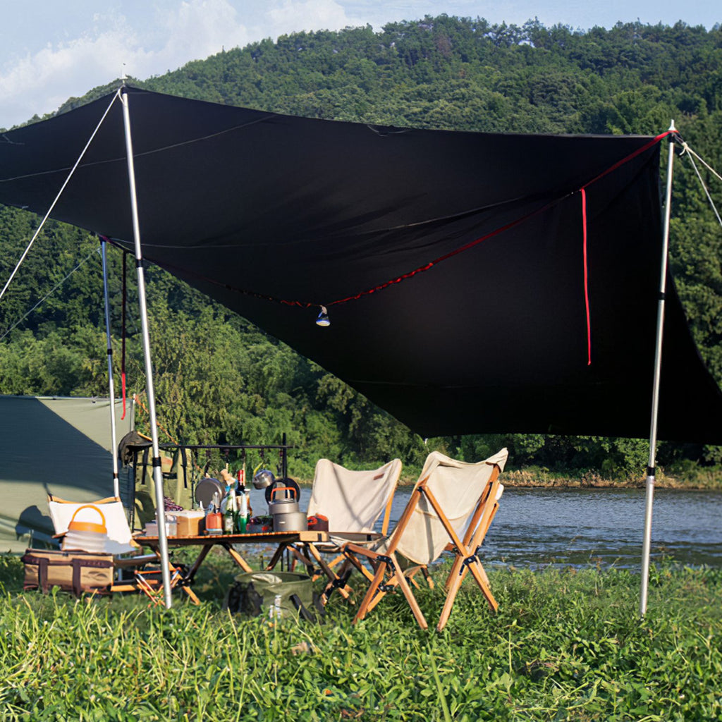 2Pcs Telescoping Tarp Poles Portable Aluminum Awning Poles 3FT To 7.5FT Adjustable Telescopic Tarp Tent Rods