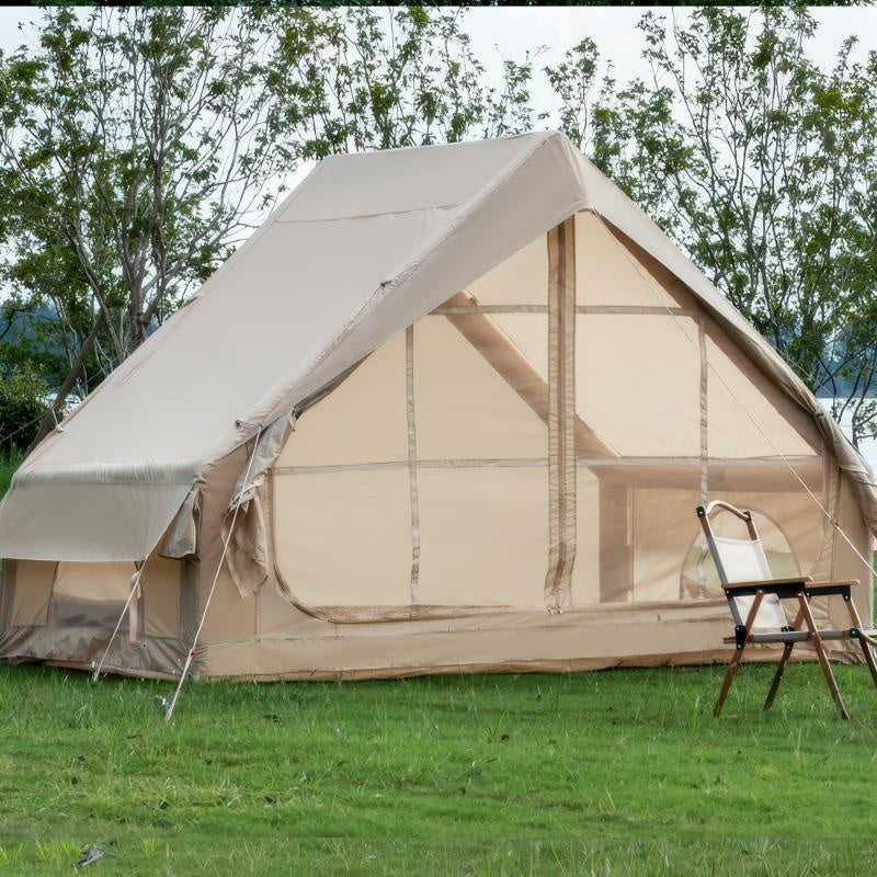 Inflatable Luxury Camping Tent With Pump, Can Accommodate 4 To 6 People, Easy To Set Up, Waterproof And Outdoor For All Seasons, 12 Mesh Windows