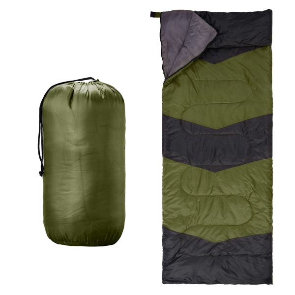 Lightweight Sleeping Bag For Backpacking, Hiking, Waterproof Compact Envelope Sleeping Bag For Cold & Warm Weather, Green