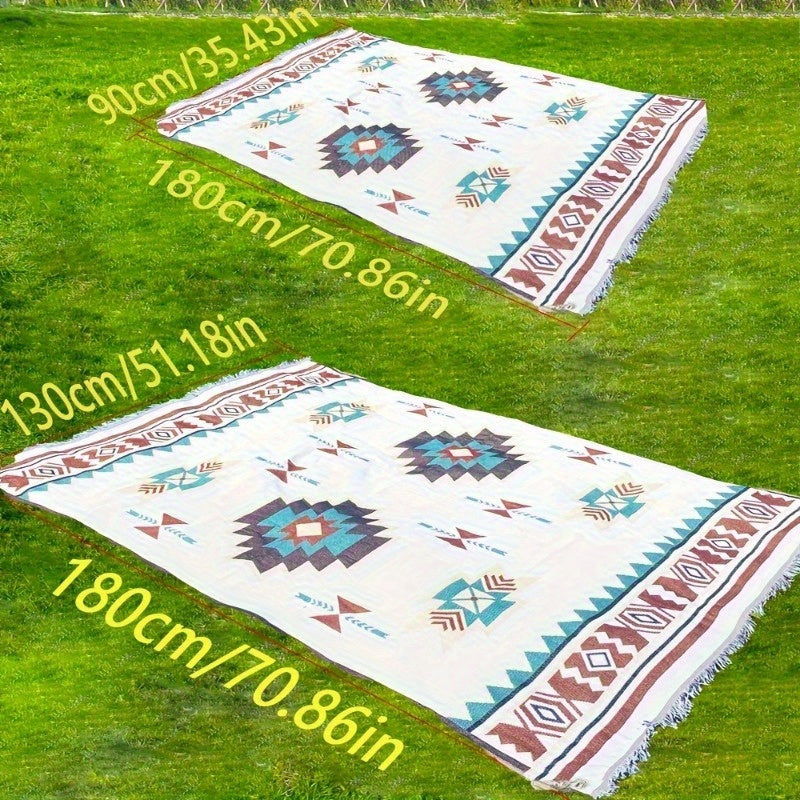 Portable Ramadan Vintage Picnic Mat, Bohemian Style Blanket, For Outdoor Picnic Camping