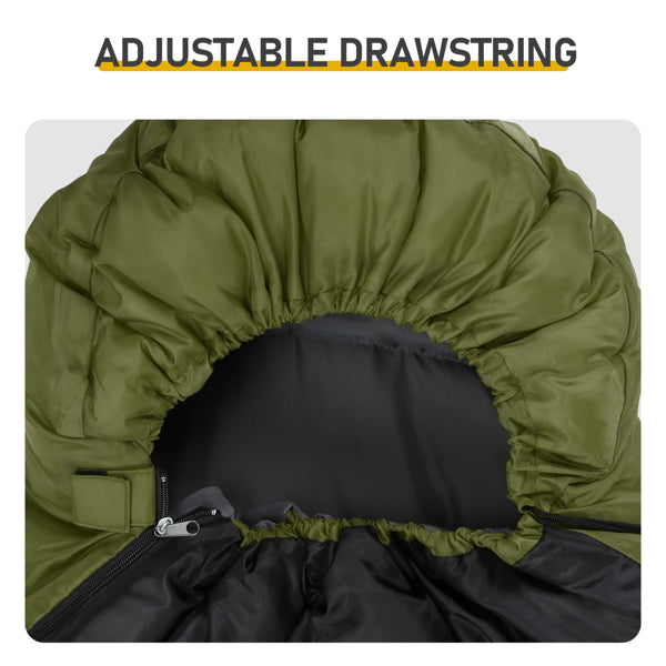 Lightweight Sleeping Bag For Backpacking, Hiking, Waterproof Compact Envelope Sleeping Bag For Cold & Warm Weather, Green