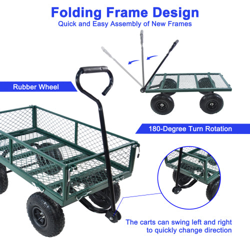 Wagon Cart Garden Cart Trucks Make It Easier To Transport Firewood Green