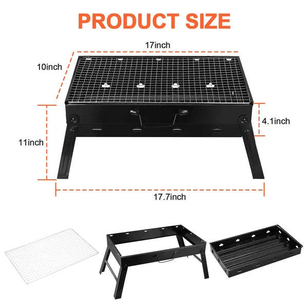 Foldable Smoker Grill Portable Lightweight BBQ Charcoal Grill For Camping Picnics Garden Grilling RV Travel