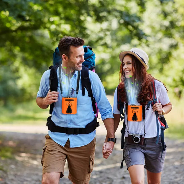 5 In 1 Portable Waist Clip Fan With 5 Speeds Flashlight Battery Operated Personal Wearable Turbo Belt Fan Hands-Free Neck Fan For Camping Travel Job Site