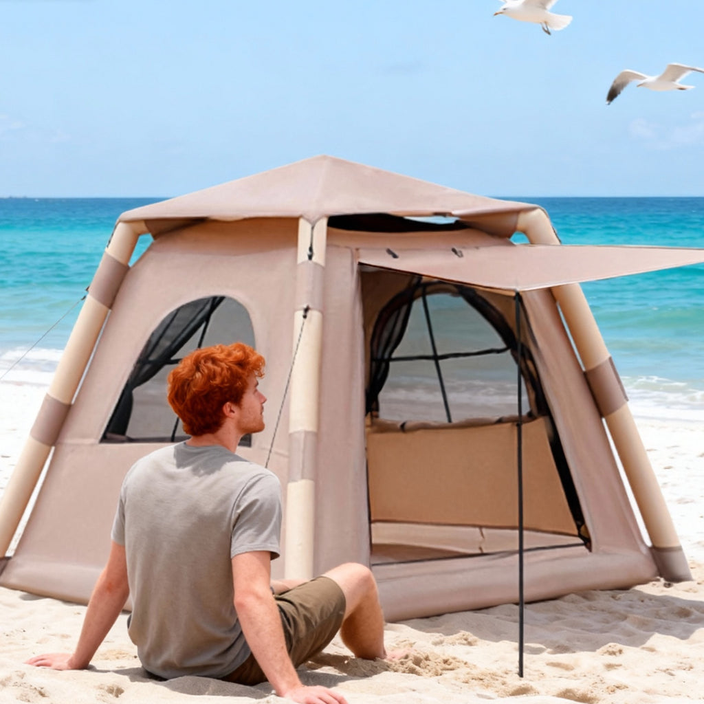 Inflatable Tent Outdoor Tent 2-4-person Tent Quick-opening Tent Inflatable Tent Hut Tent Camping Portable Tent Windproof Tent Family Party Tent Pop-up Tent Shading And Waterproof Tent Camping Tent