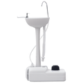 Portable Hand Washing Station, Handwashing Station Basin with 4.5 Gallon Tank, Rolling Wheels, Soap Dispenser, Towel Holder for RV, Outdoor Events, Gatherings, HDPE, White