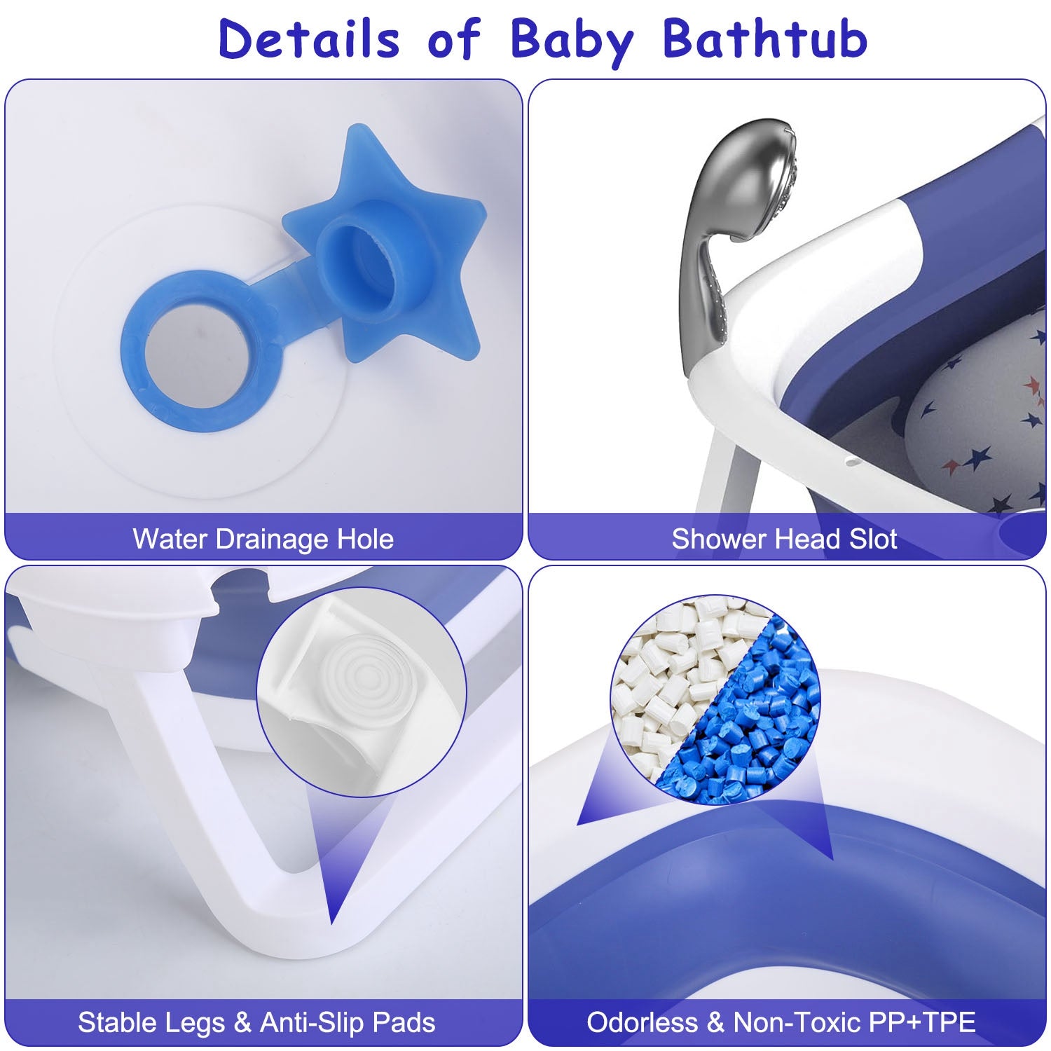 Foldable Baby Bathtub with Thermometer – Travel Friendly
