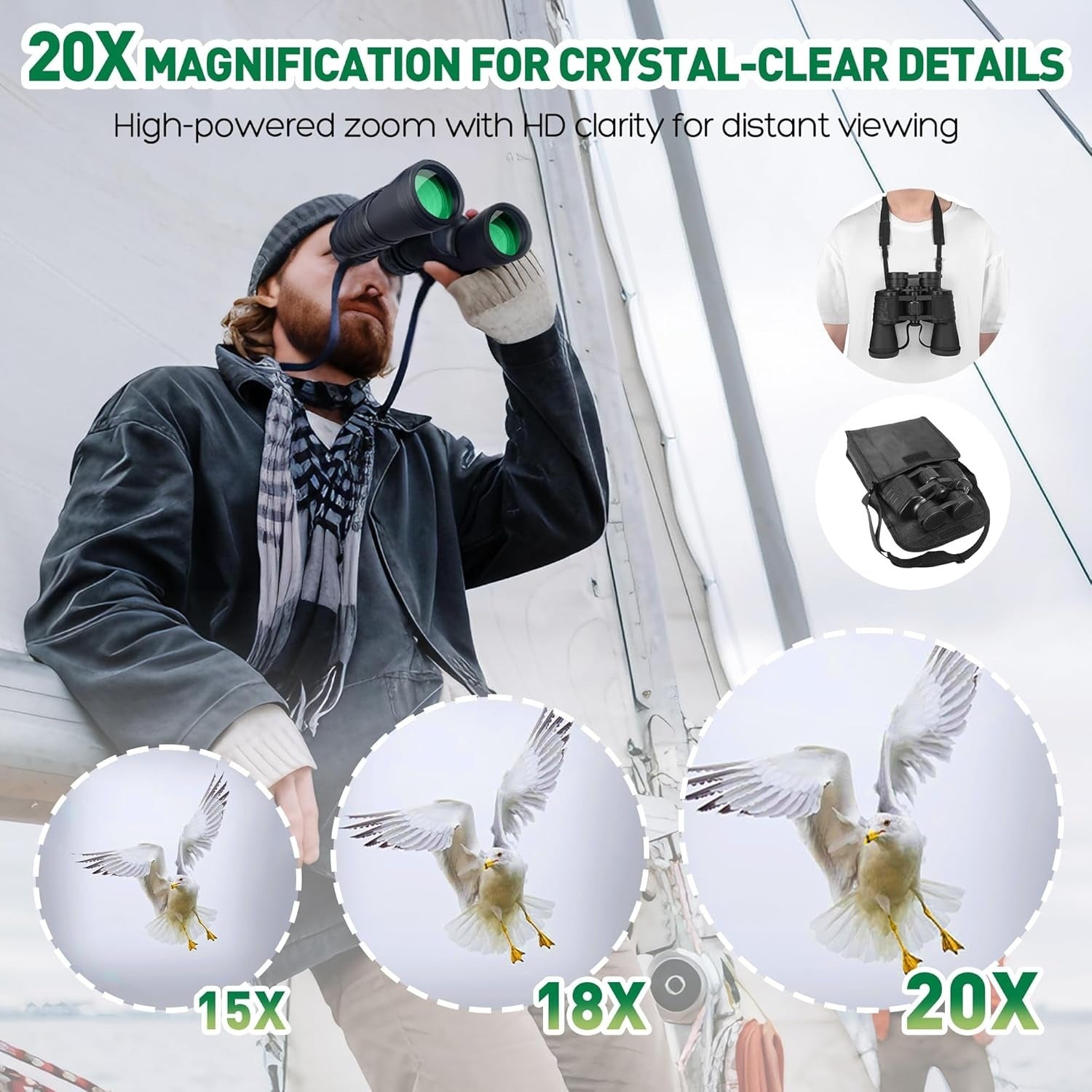 20X50 Outdoor Binoculars, High-power Outdoor Enthusiasts