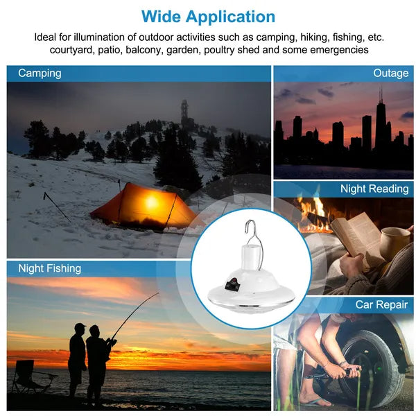 Solar Camping Light Portable Outdoor Hanging LED Bulb Lamp Lantern Emergency Light For Camping Hiking