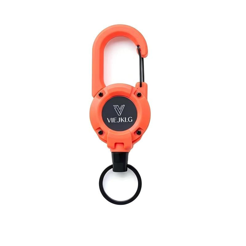 VIEJAKLG 3-in-1 Retractable Rope Carabiner Keychain, Strong Steel Wire Rope Buckle, Compact Outdoor Camping And Hiking Multifunctional Essential Item
