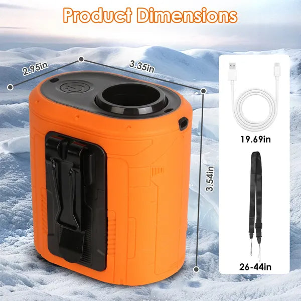 5 In 1 Portable Waist Clip Fan With 5 Speeds Flashlight Battery Operated Personal Wearable Turbo Belt Fan Hands-Free Neck Fan For Camping Travel Job Site