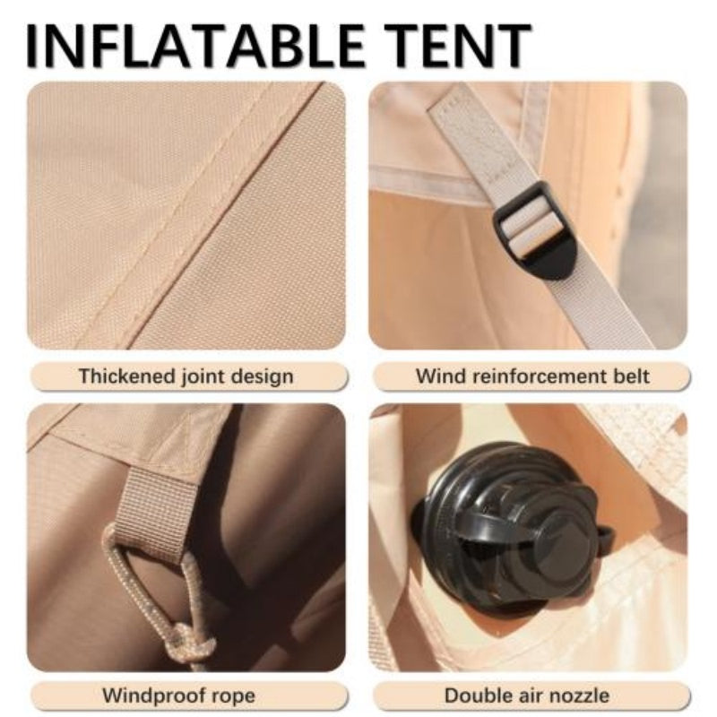Inflatable Luxury Camping Tent With Pump, Can Accommodate 4 To 6 People, Easy To Set Up, Waterproof And Outdoor For All Seasons, 12 Mesh Windows