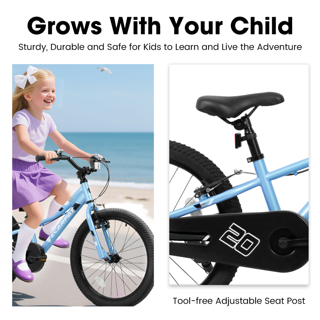 A20117 Kids' Bike 20 Inch Wheels, 1-Speed Boys Girls Child Bicycles For 4-7Years, Front V Brake, Rear Holding Brake