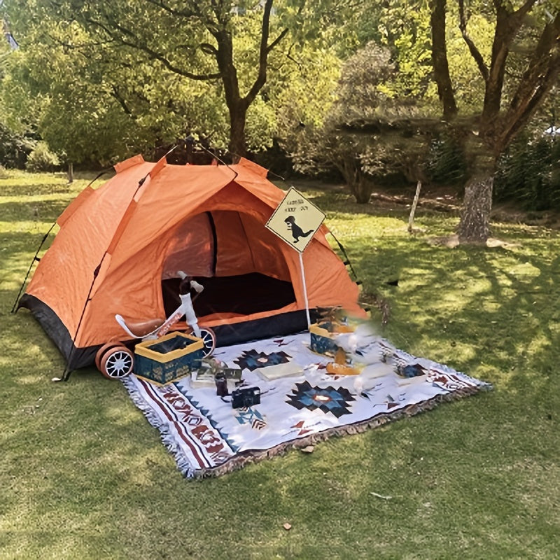 Portable Ramadan Vintage Picnic Mat, Bohemian Style Blanket, For Outdoor Picnic Camping