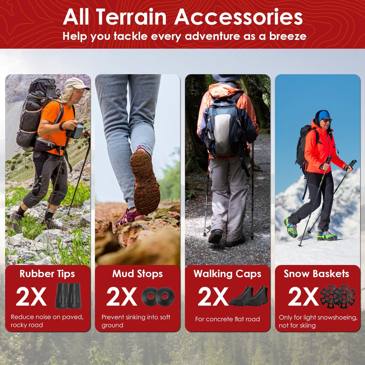 2Pcs Walking Sticks Collapsible Hiking Poles Folding Aluminum Trekking Poles Adjustable Hiking Sticks With EVA Foam Grips For Backpacking Hiking Mountain Climbing