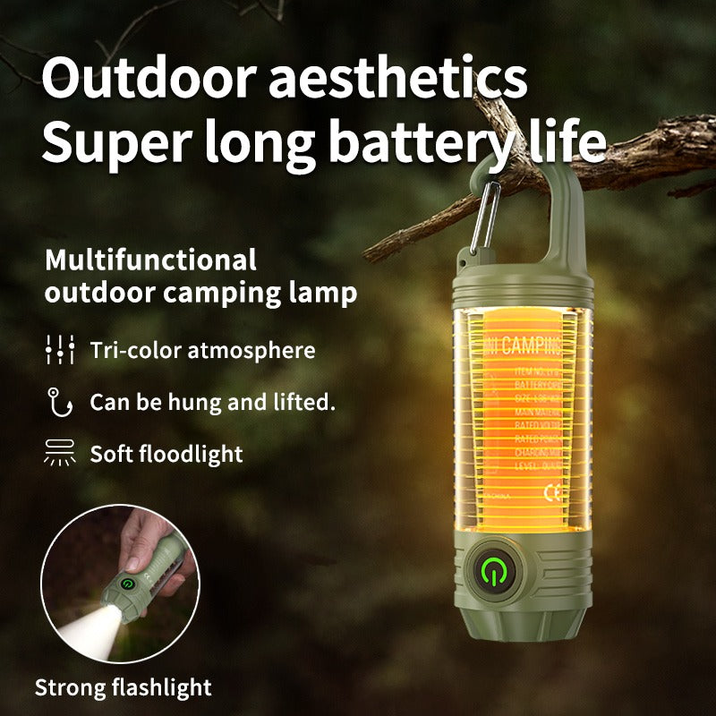 1PC Outdoor LED Camping Light Waterproof Portable Long Lasting Tent Light With Hanging Hook For Hiking Fishing Backpacking Strong Lighting