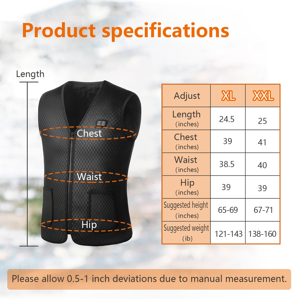 Heated Vest For Men Women Washable USB Heating Vest  Battery Is Not Included