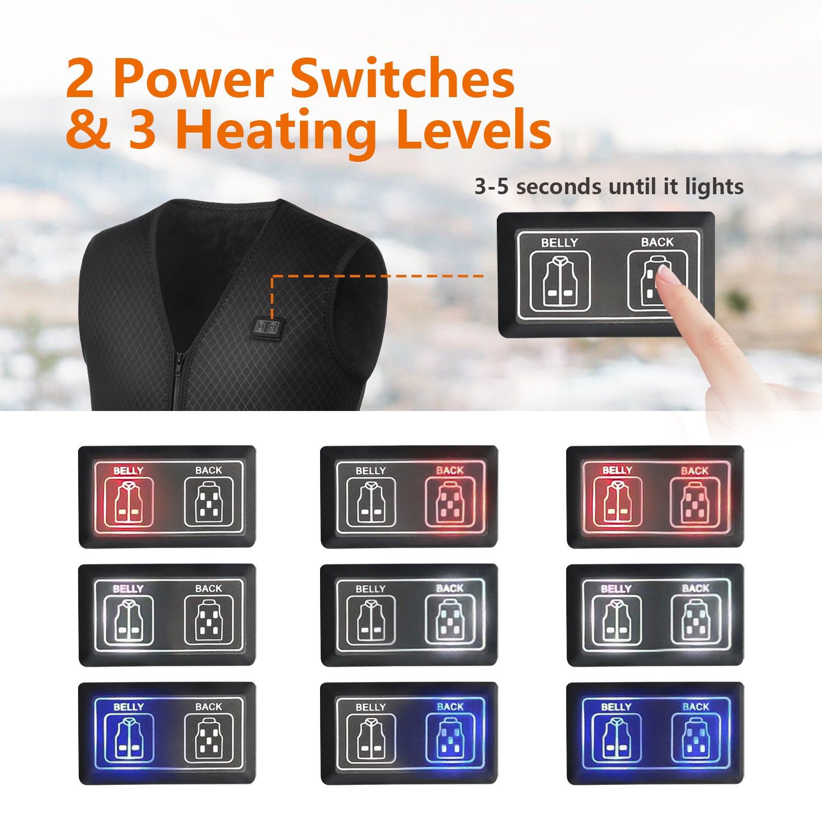 Heated Vest For Men Women Washable USB Heating Vest  Battery Is Not Included