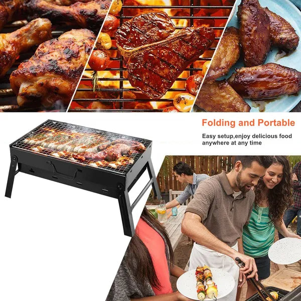 Foldable Smoker Grill Portable Lightweight BBQ Charcoal Grill For Camping Picnics Garden Grilling RV Travel