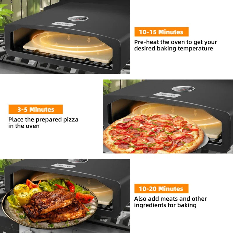 Portable Outdoor Charcoal Pizza Oven With Pizza Stone, Pizza Peel, And Thermometer, Ideal For Making Pizzas At Home In The Backyard